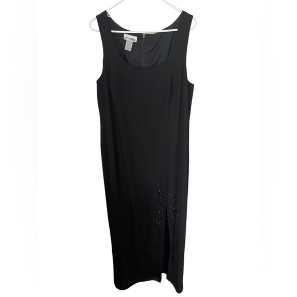 Vintage Black Beaded Gown 16W - Picture 1 of 4